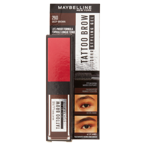 Maybelline Tattoo Brow Styling Gel Sopracciglia 260 Deep Brown 6 ml