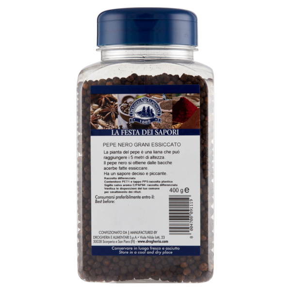 Drogheria & Alimentari La Festa dei Sapori Pepe Nero Tellicherry grani 400 g