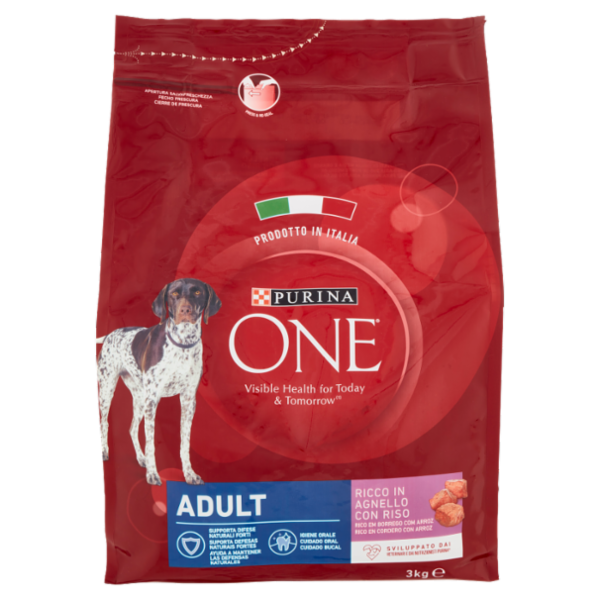PURINA ONE Adult Ricco in Agnello con Riso 3 kg