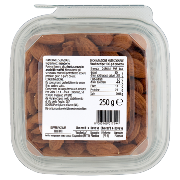Selex Frutta Secca Mandorle Sgusciate 250 g