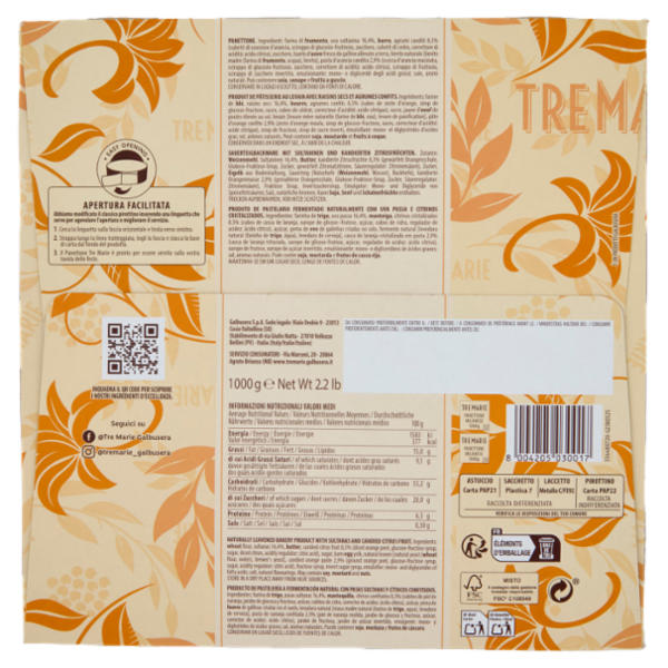 Tre Marie il Panettone Milanese 1000 g