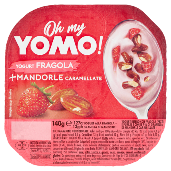 Oh my Yomo! Yogurt Fragola + Mandorle Caramellate 140 g
