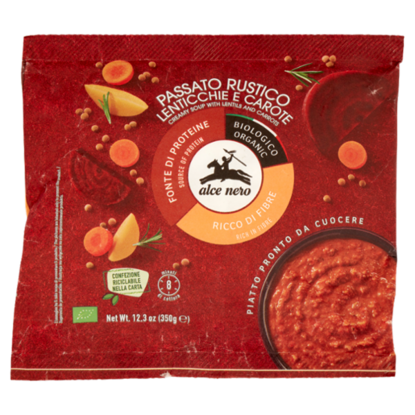 alce nero Passato Rustico Lenticchie e Carote 350 g