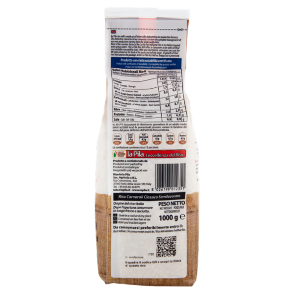 la Pila Riso Carnaroli Classico Semilavorato 1000 g