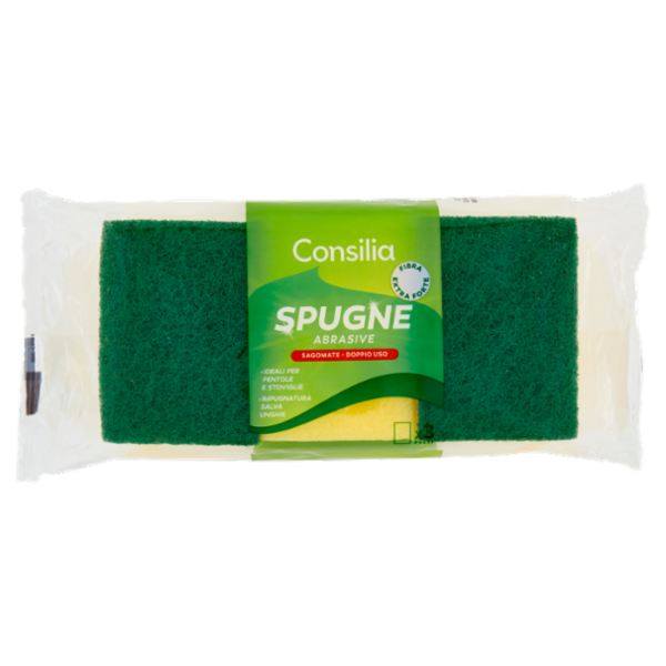 Consilia Spugne Abrasive Sagomate Doppio Uso 3 pezzi
