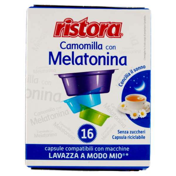 ristora Camomilla con Melatonina 16 Capsule Compatibili con macchine Lavazza a Modo Mio* 16 x 4 g