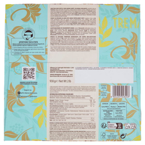 Tre Marie Panettone Ananas Dorè 930 g