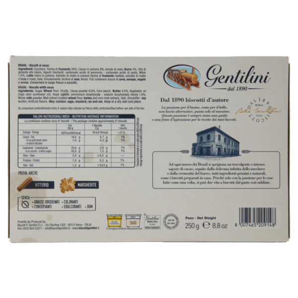 Gentilini Brasil al cacao 250 g