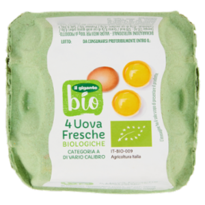 IL GIGANTE Bio 4 Uova Fresche Biologiche Di Vario Calibro 230 g