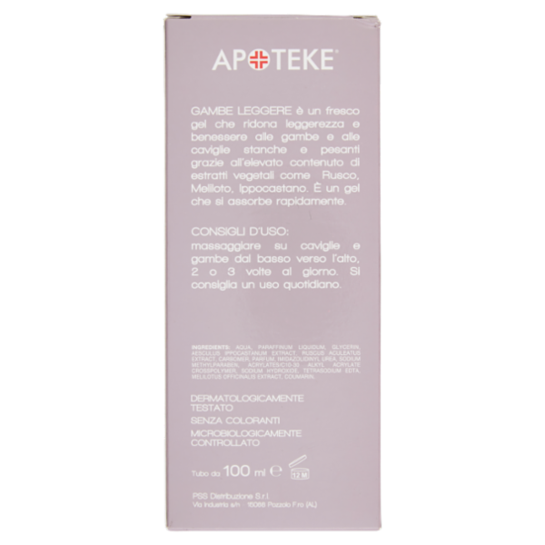 Apoteke Benessere del Corpo Gel Gambe Leggere 100 ml