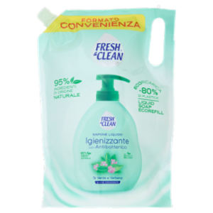 Fresh & Clean Sapone Liquido Igienizzante Con Antibatterico Tè Verde e Verbena Ecoricarica 1000 Ml