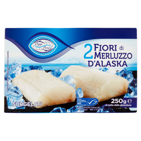 Oggi Pesce 2 Fiori di Merluzzo d'Alaska Surgelati 250 g