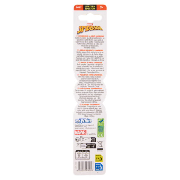 Mr. White Spazzolino da Denti Luminoso Soft Limited Edition 3+ Spider-Man