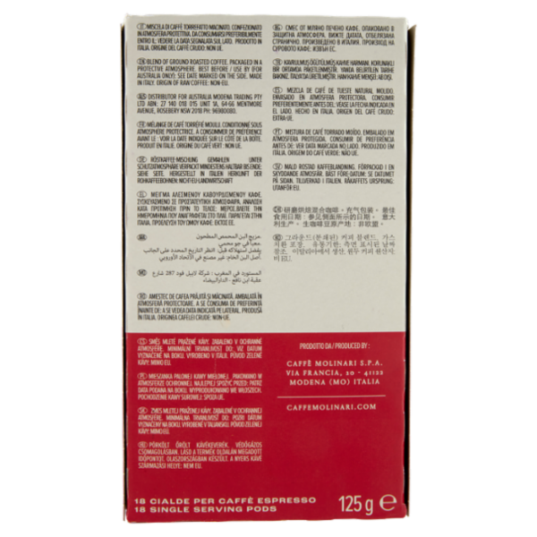 Caffè Molinari Caffè Crema Tradizione 18 Cialde Monodose per Macchine Espresso 125 g
