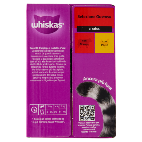 Whiskas Selezione Gustosa in salsa con manzo, con pollo 10x85g