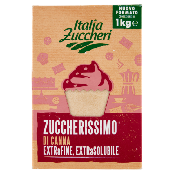 Italia Zuccheri Zuccherissimo di Canna Extra Fine, Extra Solubile 1 kg