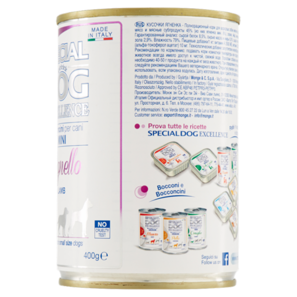 Special Dog Excellence Bocconcini per cani Mini Agnello 400 g