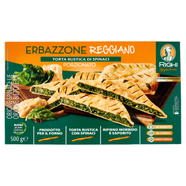 Righi Erbazzone Reggiano Torta Rustica di Spinaci Porzionato 500 g