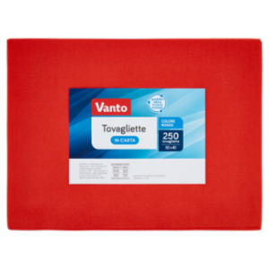 Vanto Tovagliette In Carta 1 Velo 30x40 Cm Rosse 250 Pezzi