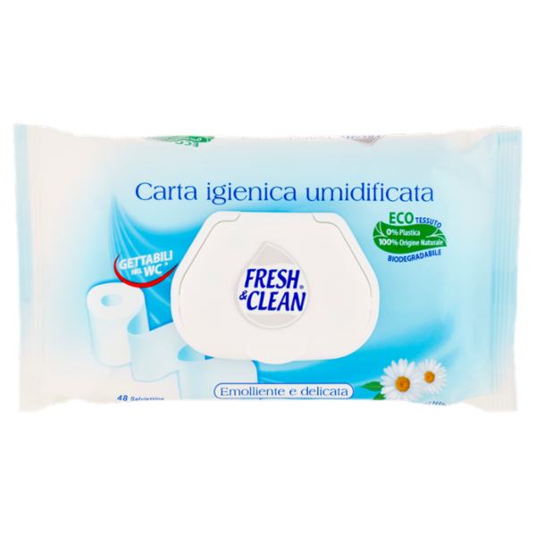 Fresh & Clean Carta igienica umidificata Salviettine alla Camomilla 48 pz