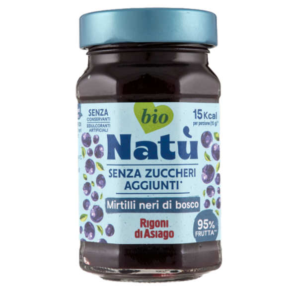 Rigoni di Asiago Natù Senza Zuccheri Aggiunti° Mirtilli neri di bosco bio 240 g