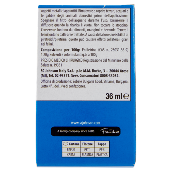 Raid Liquido Elettrico Ricarica 60 Notti, Inodore 36 ml