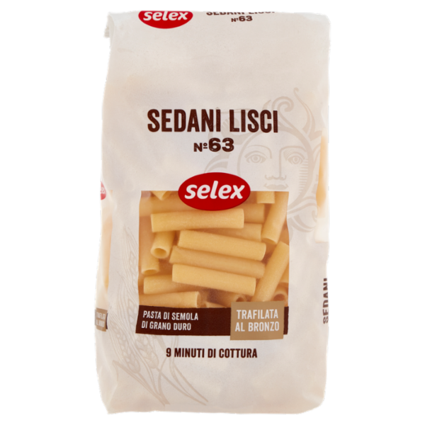 Selex Pasta di Semola Trafilata al Bronzo Sedani Lisci 500 g
