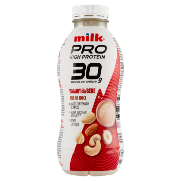 Milk Pro High Protein 30g Yogurt da Bere Mix di Noci 500 g