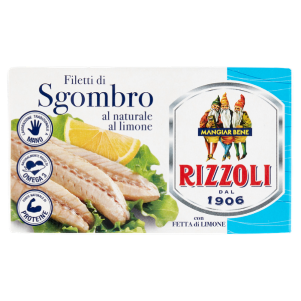 Rizzoli Filetti di Sgombro al naturale al limone 125 g