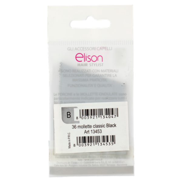 elison Hair Stylist Mollette classic Black 36 pz