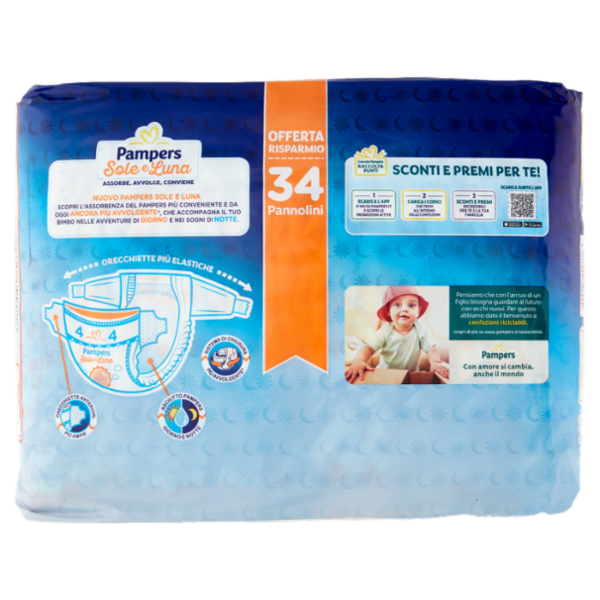 Pampers Sole e Luna Maxi 34 pz