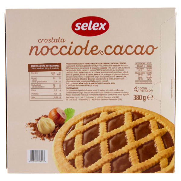 Selex Crostata con Crema alle Nocciole e Cacao 380 g