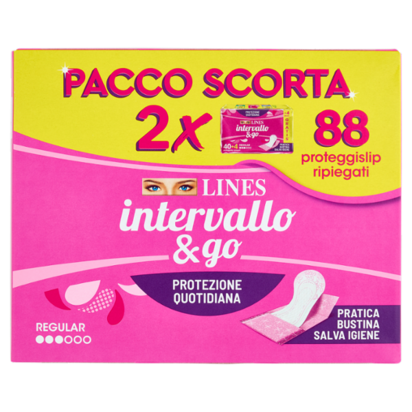 Lines intervallo & go Regular proteggislip ripiegati 88 pz
