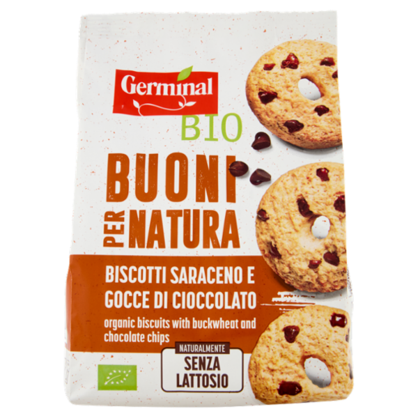 Germinal Bio Buoni per Natura Biscotti Saraceno e Gocce di Cioccolato 250 g