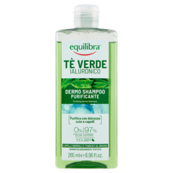 Equilibra Tè Verde Ialuronico Dermo Shampoo Purificante 265 Ml