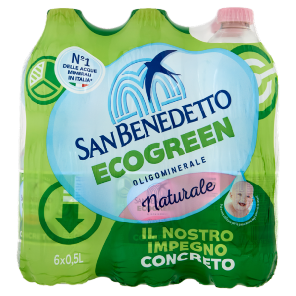 San Benedetto Acqua Naturale Popoli Terme Ecogreen 6 x 0,5L