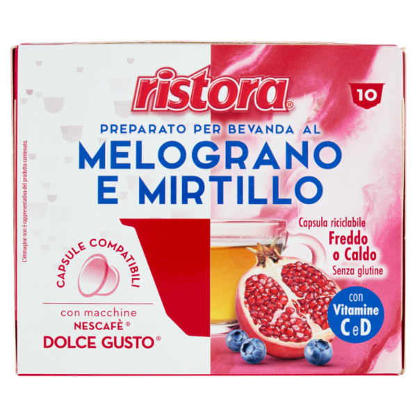 ristora Melograno e Mirtillo Capsule Compatibili con macchine Nescafè Dolce Gusto 10 x 13 g