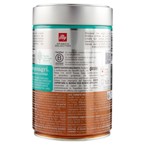 illy Arabica Selection Brasile Cerrado Mineiro Caffè Macinato 250 g