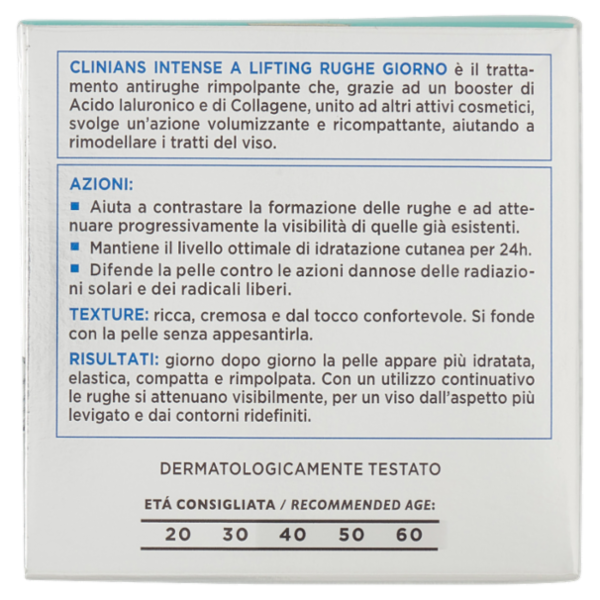 Clinians Intense A Lifting Rughe Trattamento Giorno Antirughe SPF15 Acido Ialuronico 50 mL
