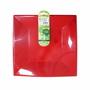 Nice Piatto Piano Rosso 23x23 Pezzi 6