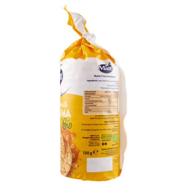 Matt le Sottili Mais Curcuma Bio 130 g