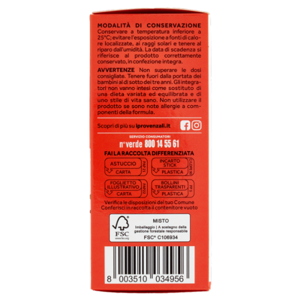 I Provenzali Benessere Potassio e Magnesio Ricarica e Vitalità bustine idrosolubili 20 x 3,5 g