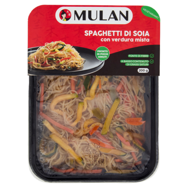 Mulan Spaghetti di Soia con verdura mista 200 g