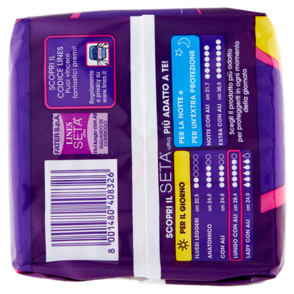 Lines Seta ultra lungo con ali 11+1 pz