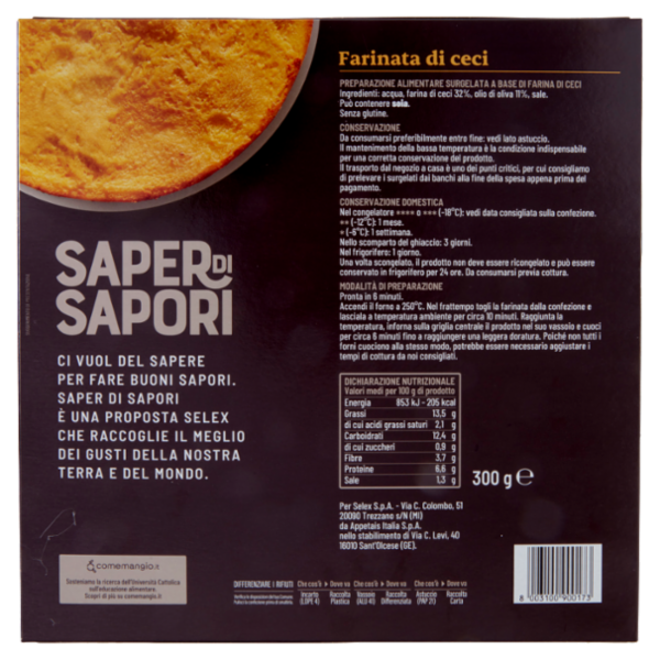 Selex Saper di Sapori Farinata di Ceci Surgelata 300 g