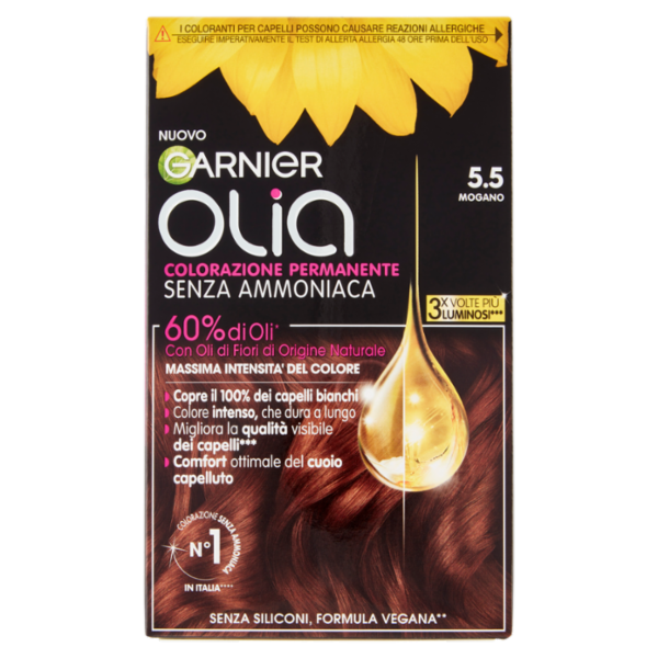 Garnier Olia Tinta Capelli, Senza Ammoniaca, Mahogani Brown 55