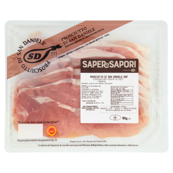 Selex Saper di Sapori Prosciutto Crudo San Daniele a Fette 90 g