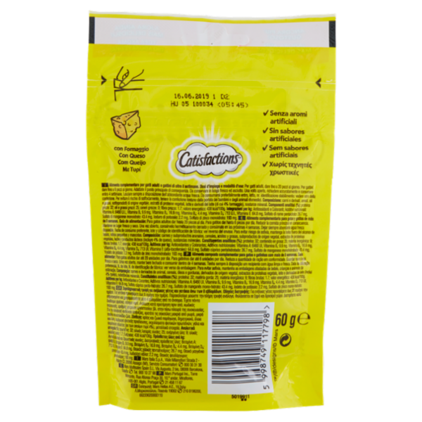 Catisfactions Snack Gatto con Stuzzicante Formaggio 60 g