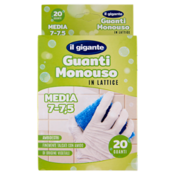 IL GIGANTE Guanti Monouso In Lattice Media 7 - 7,5 20 Guanti