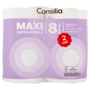 Consilia Carta Igienica 2 Veli 500 Strappi 8 Rotoli
